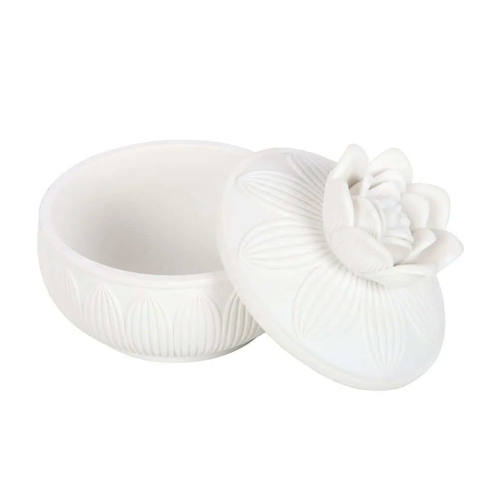 White Lotus Flower Trinket Box - Image 3
