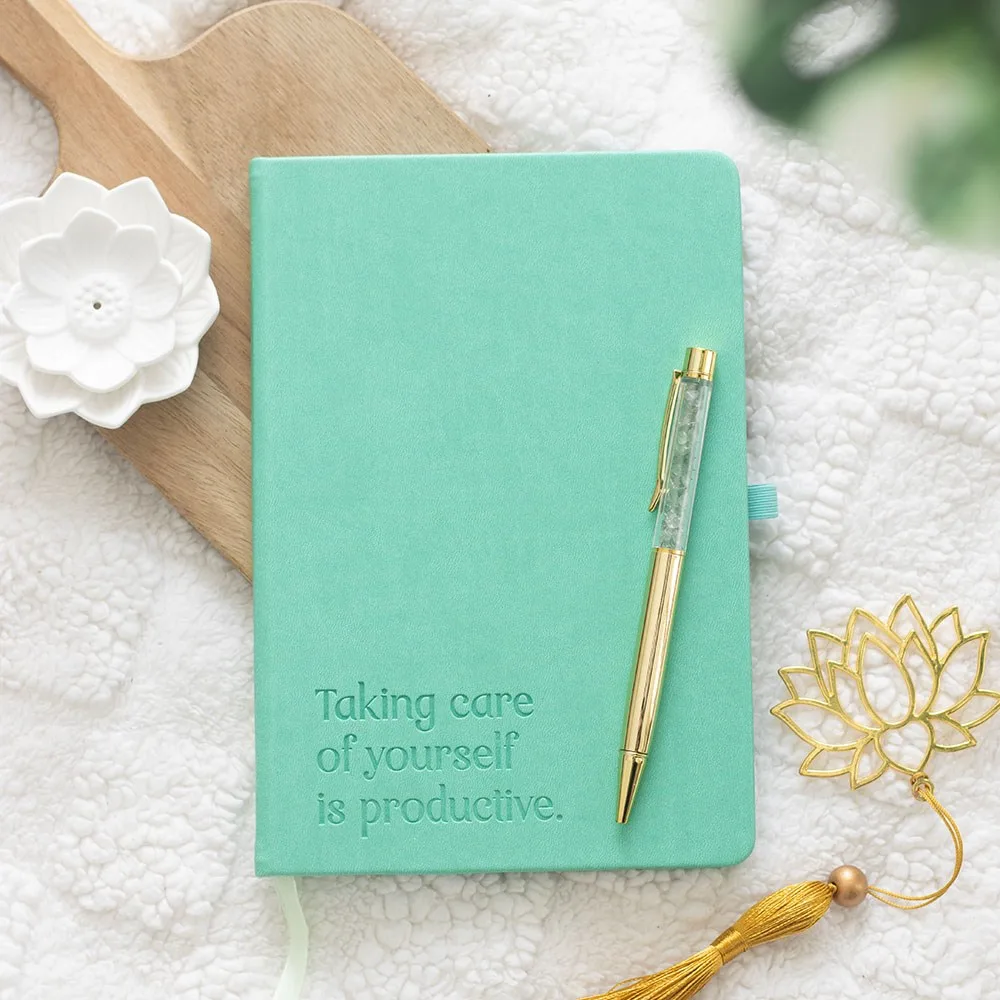 A5 Wellness Journal with Aventurine Pen A5 Wellness Journal with Aventurine Pen