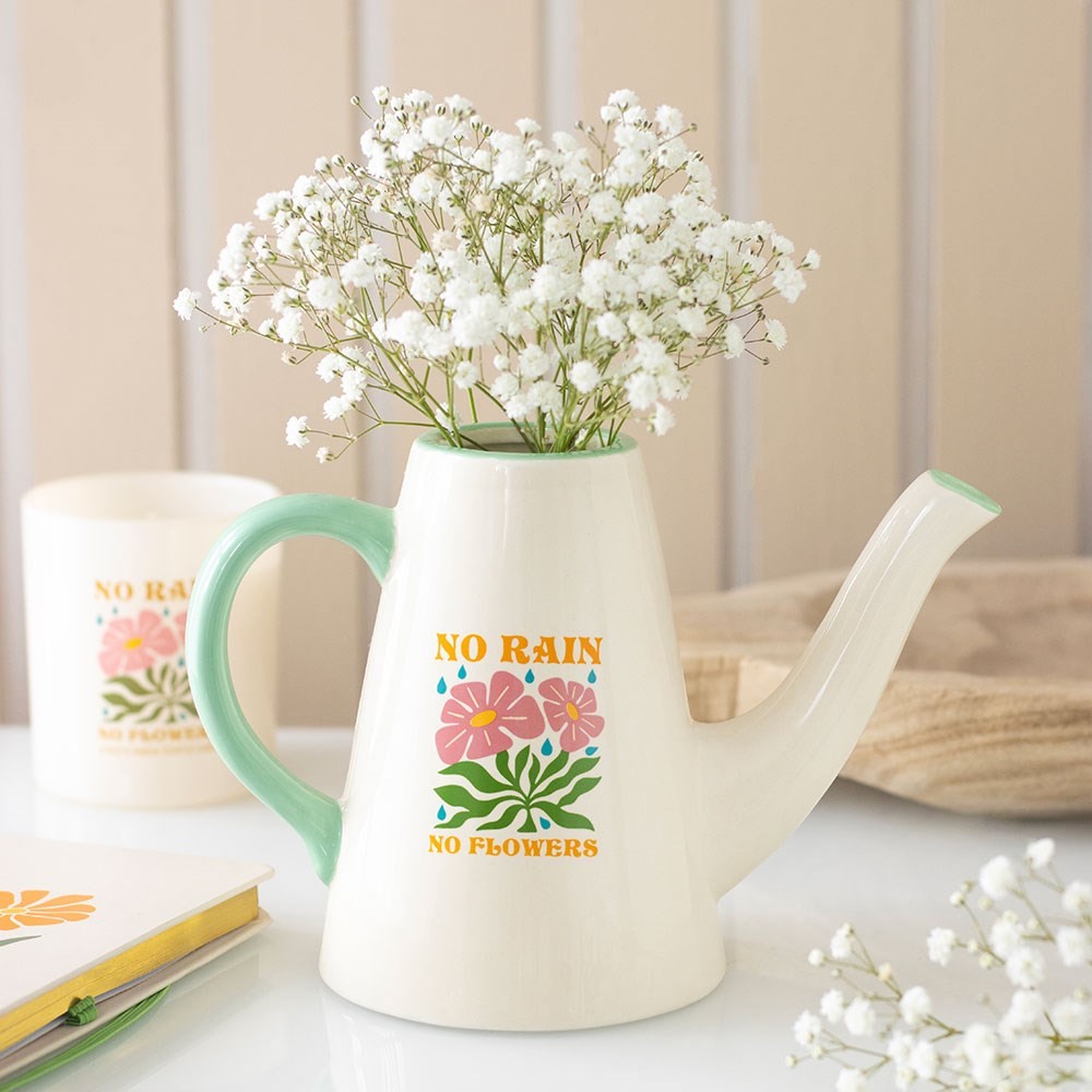 No Rain, No Flowers Ceramic Watering Can / Vase No Rain, No Flowers Ceramic Watering Can / Vase