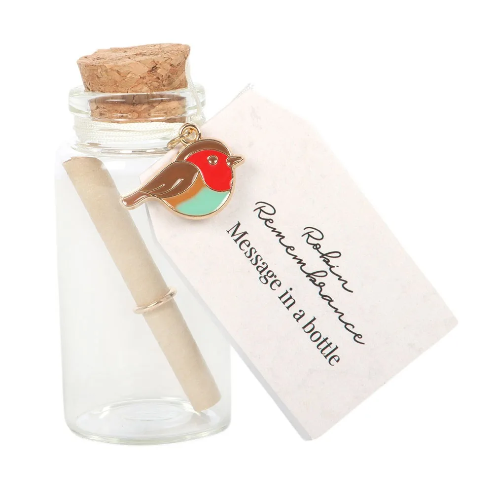 Set of 24 Robin Remembrance Message Bottles in Display, photo 2 of 2