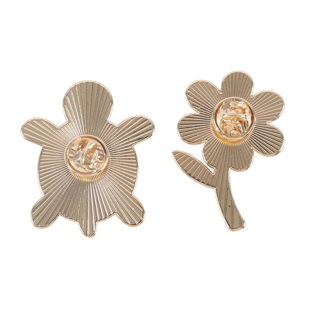 Set of 2 Turtle and Flower Pin Badges - Image 4
