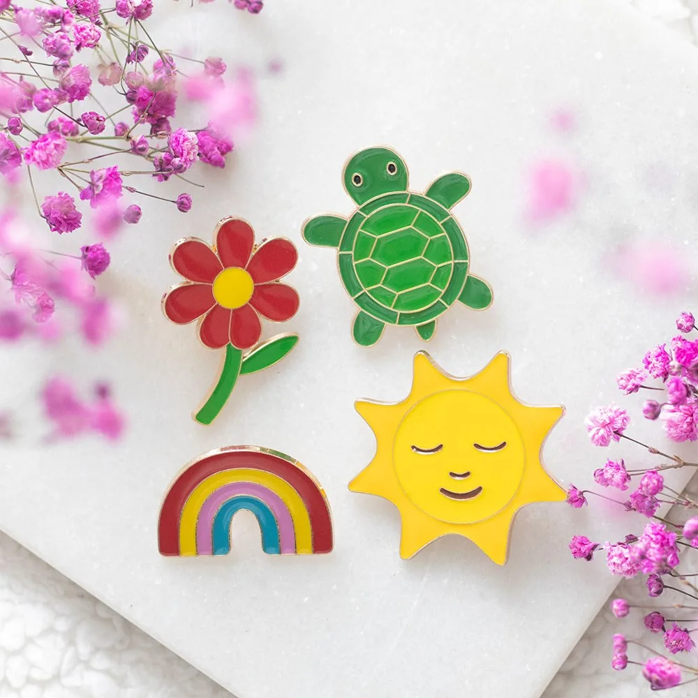 Set of 2 Rainbow and Sun Pin Badges - Image 5
