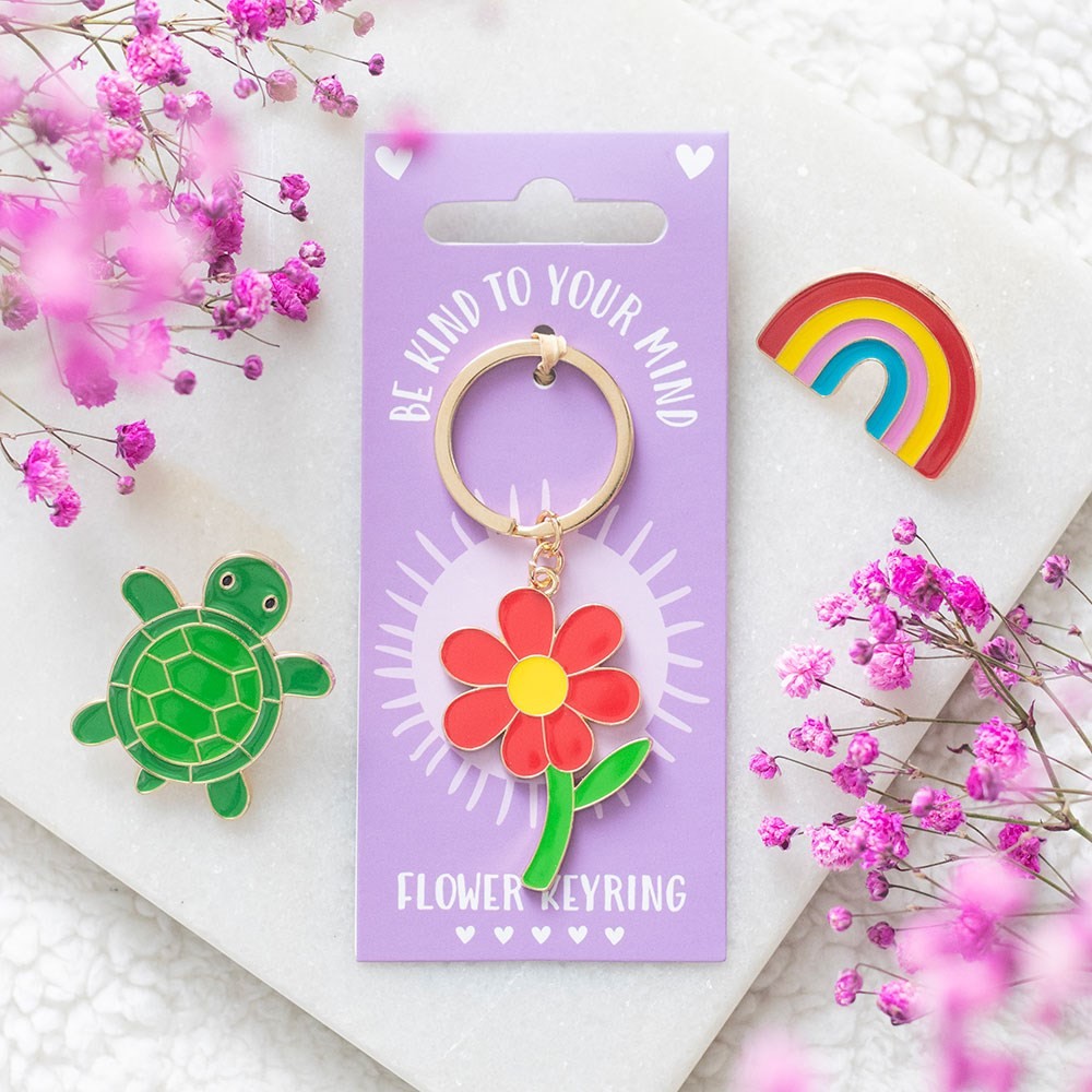 Be Kind to Your Mind Flower Keyring