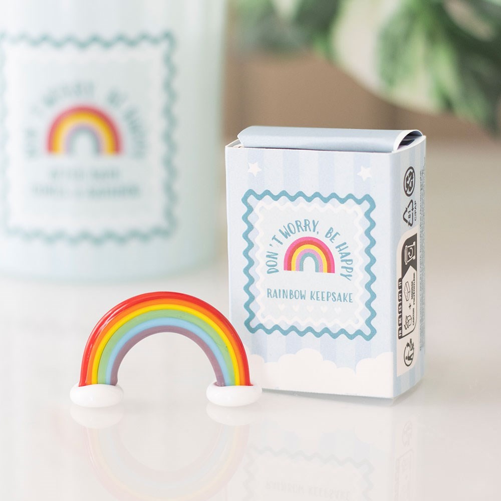 Set of 24 Pocket Positivity Rainbow Glass Keepsake Gifts in Display