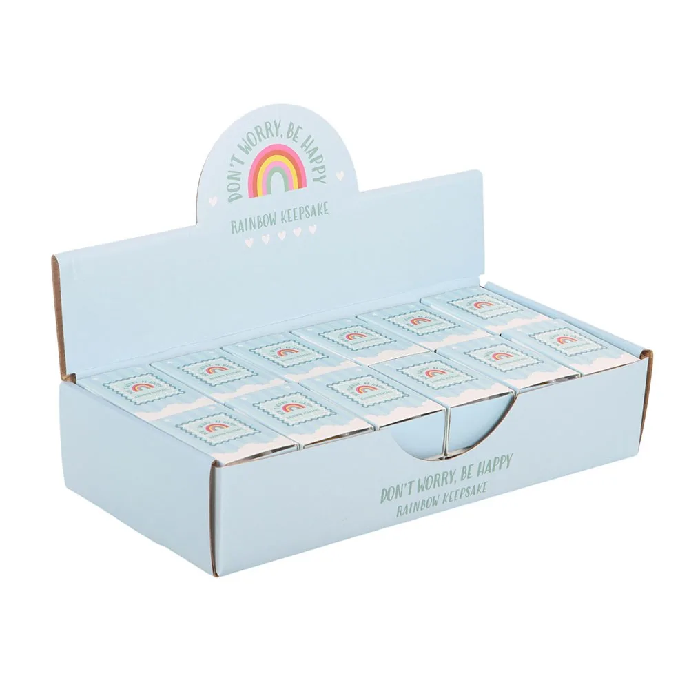 Set of 24 Pocket Positivity Rainbow Glass Keepsake Gifts in Display - Image 3