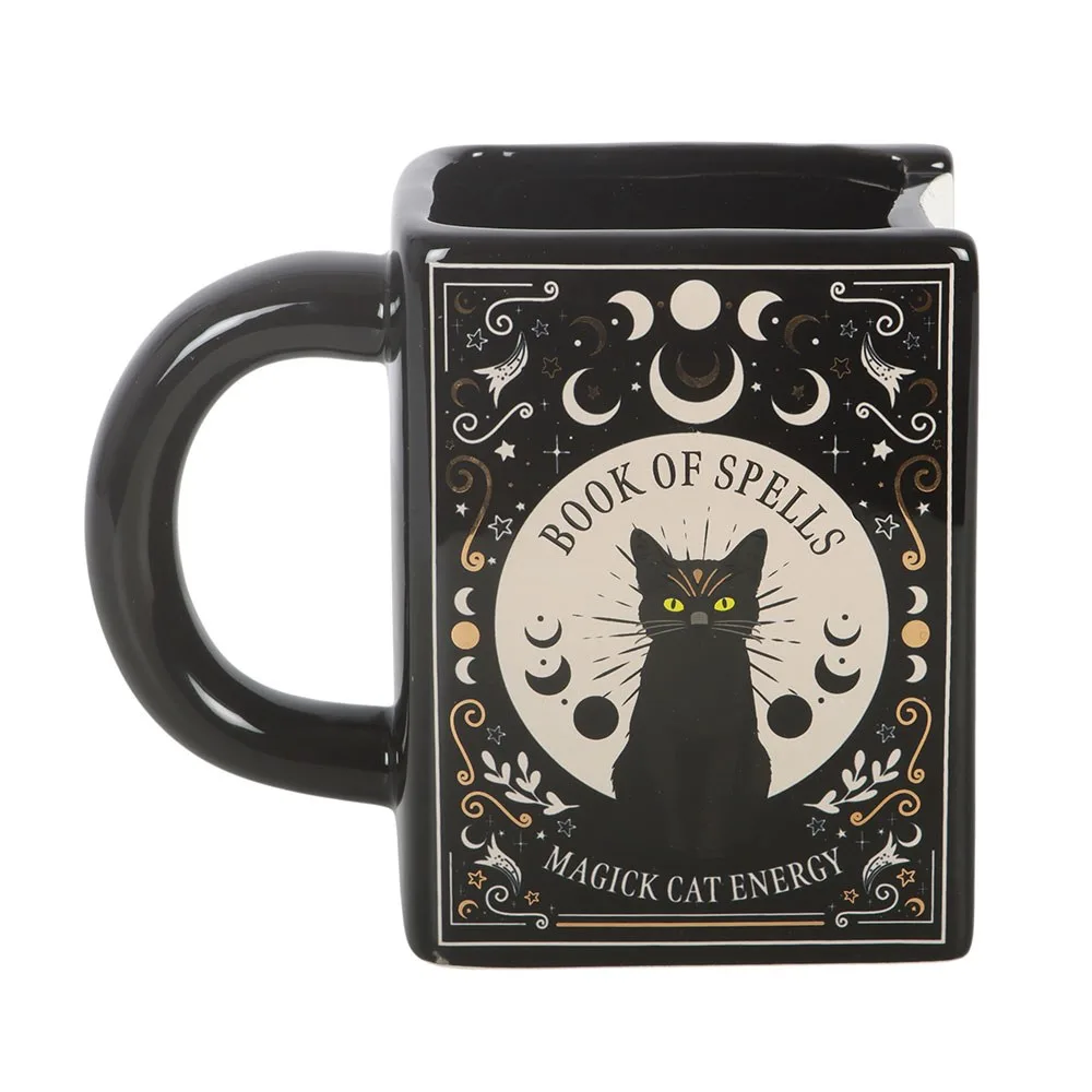 Black Cat Magick Book of Spells Book Shaped Mug - Image 4