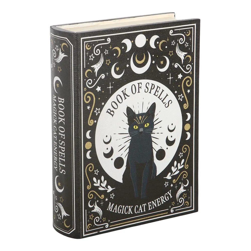 Black Cat Magick Book of Spells Shaped Storage Box - Image 2
