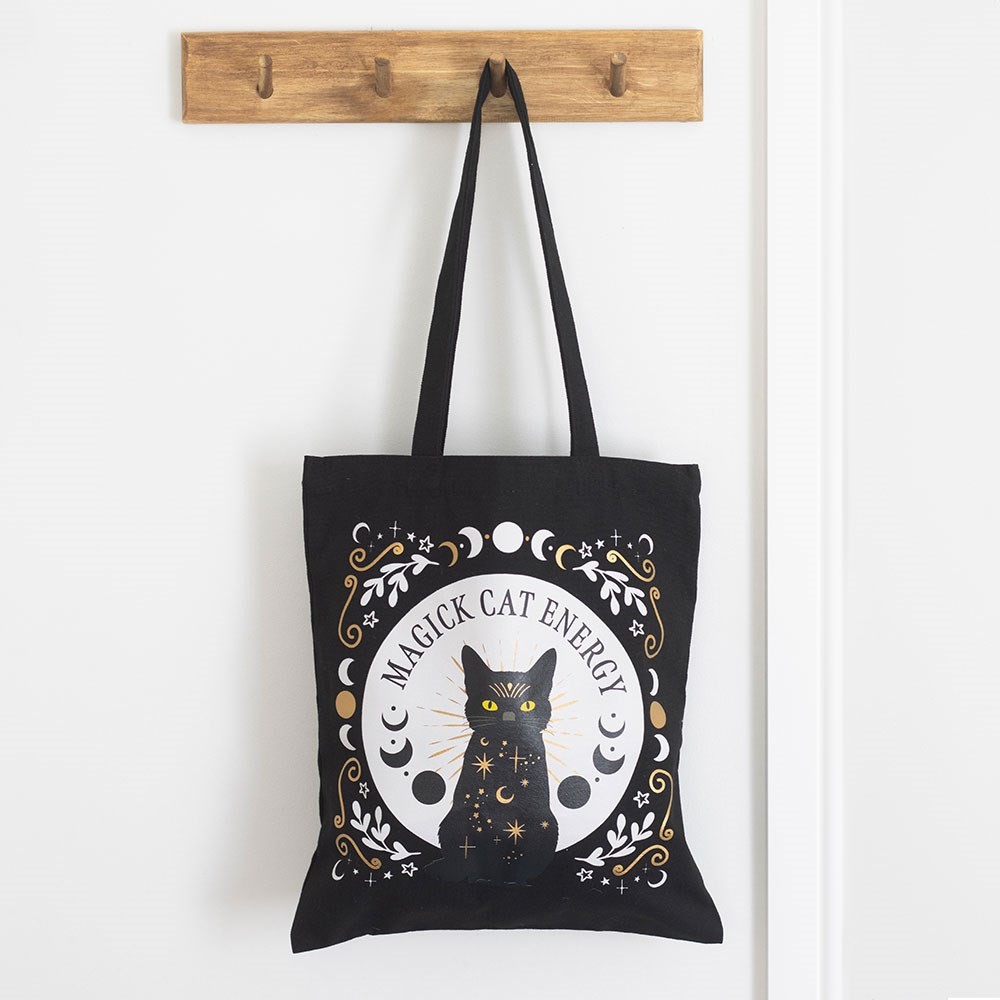 Black Magick Cat Energy Tote Bag Black Magick Cat Energy Tote Bag