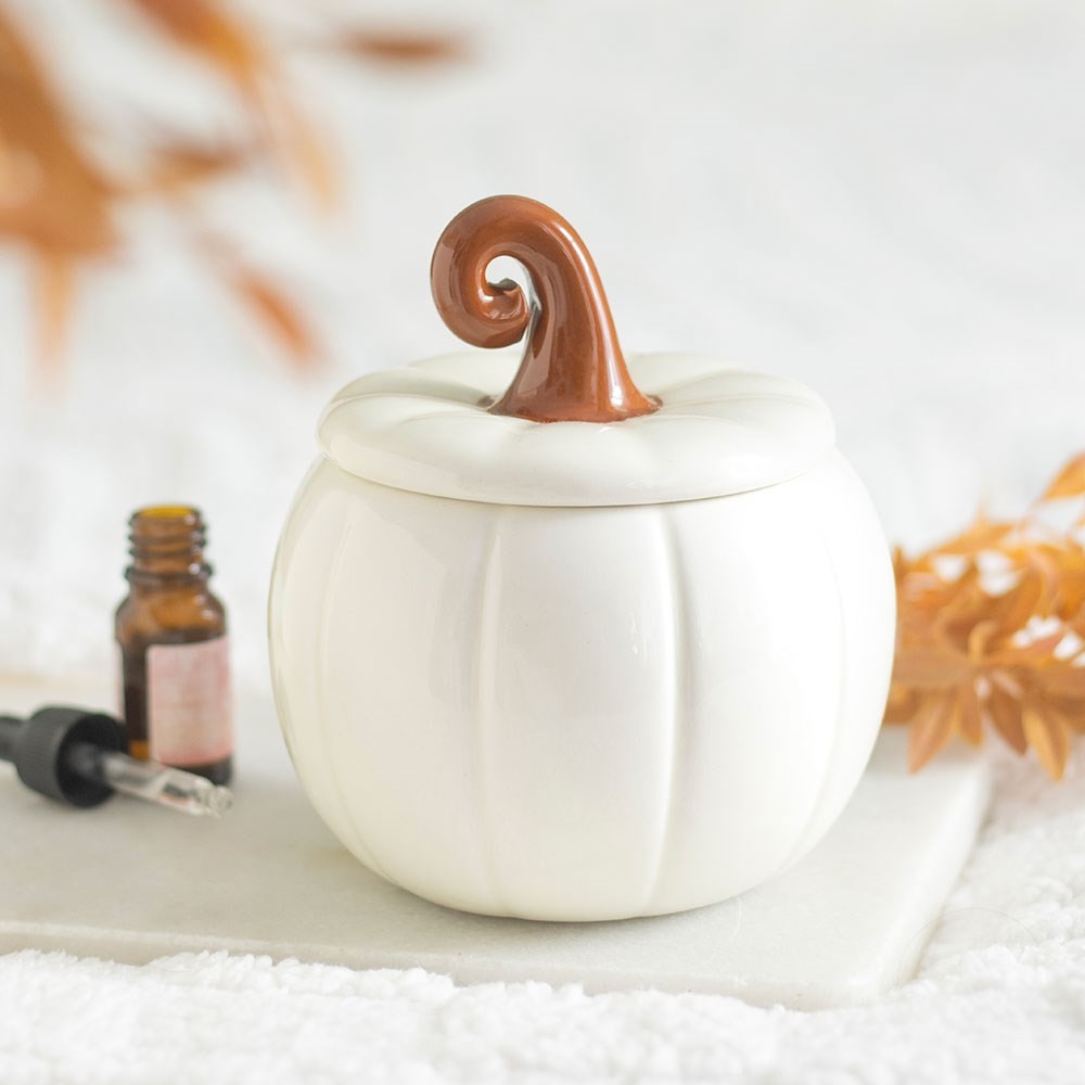 White Curly Pumpkin Oil Burner