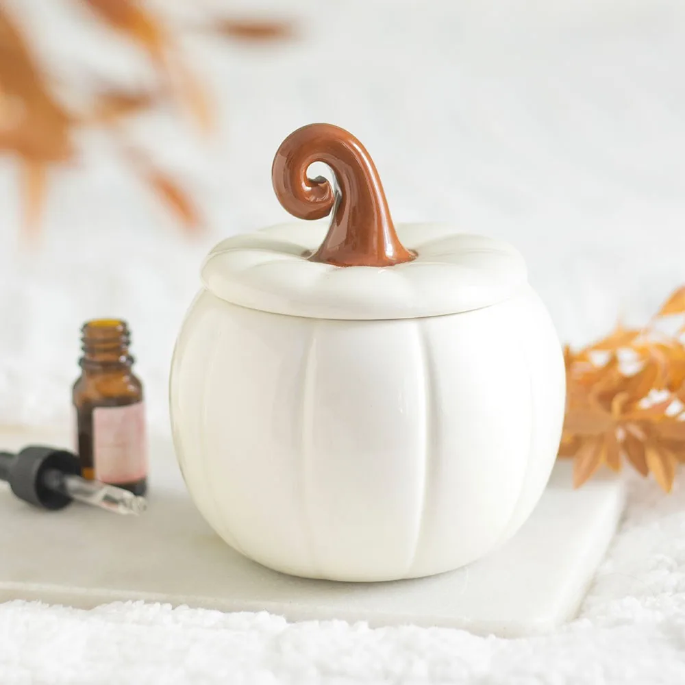 White Curly Pumpkin Oil Burner White Curly Pumpkin Oil Burner