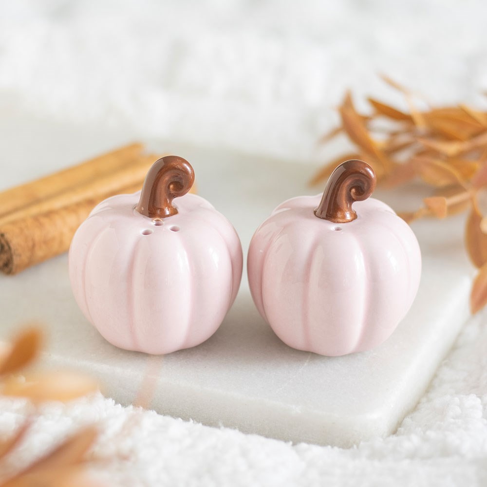 Pink Curly Pumpkin Salt and Pepper Shakers Pink Curly Pumpkin Salt and Pepper Shakers