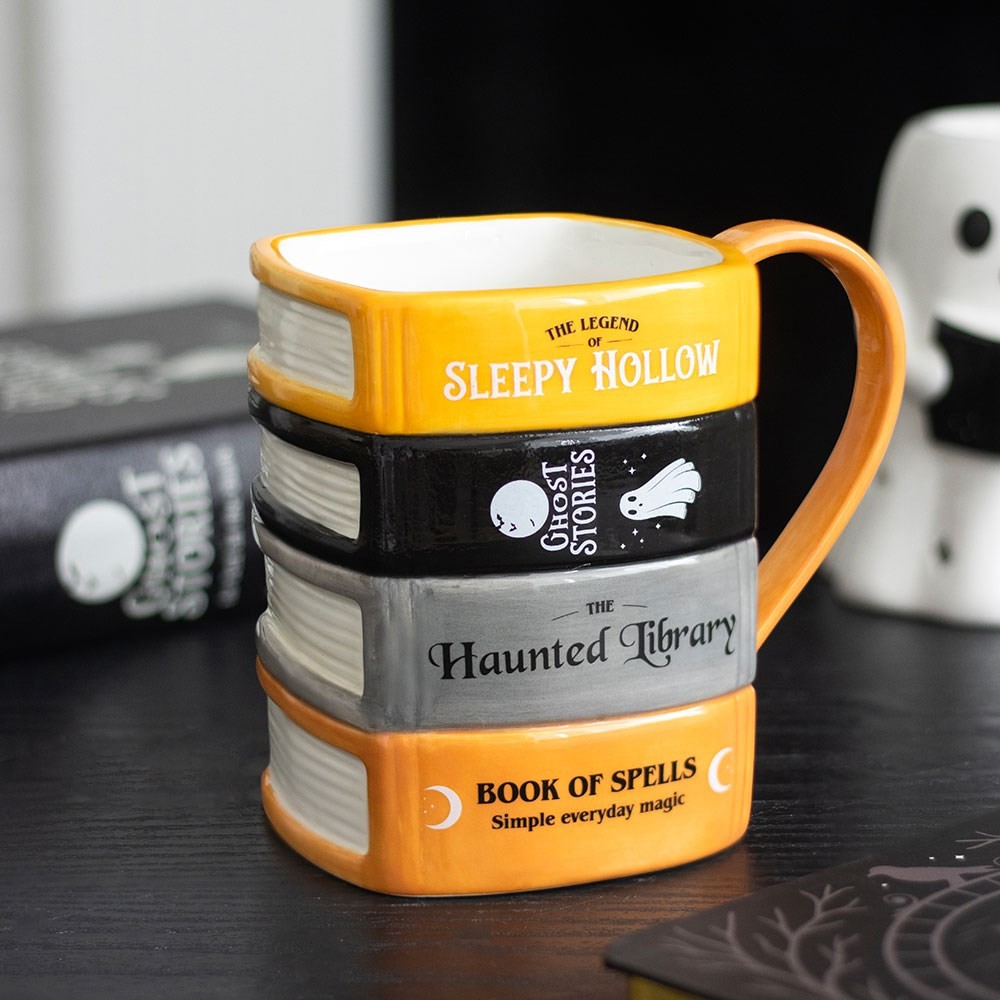 The Haunted Library Book Stack Mug