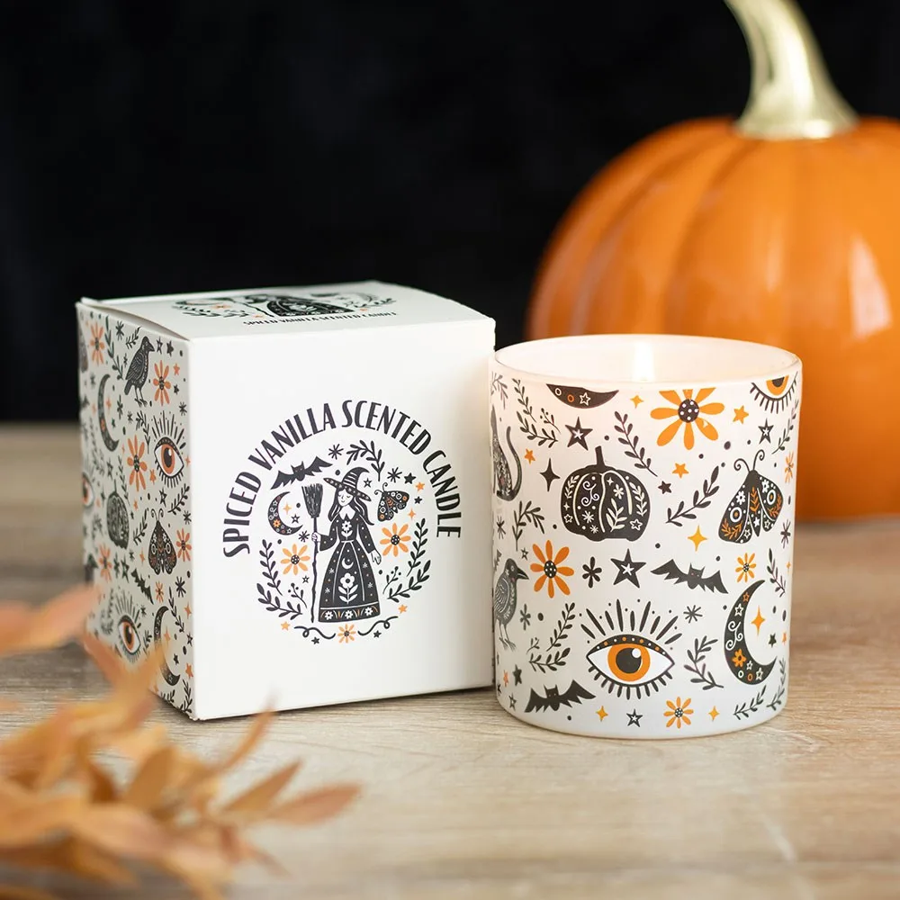 Frightful Folk Print Spiced Vanilla Scented Candle Frightful Folk Print Spiced Vanilla Scented Candle