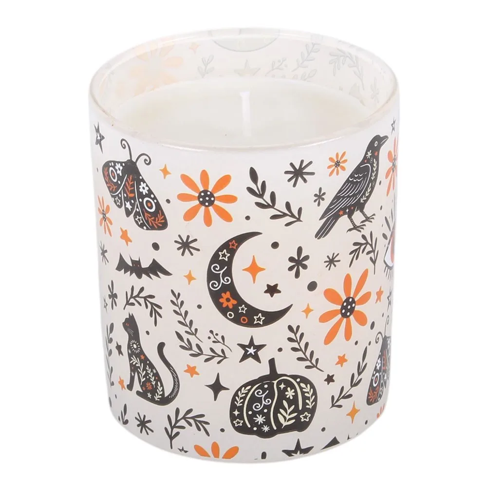 Frightful Folk Print Spiced Vanilla Scented Candle - Image 2