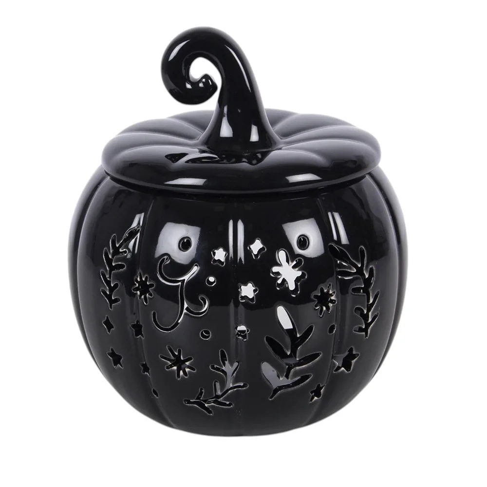 Black Folk Pumpkin Oil Burner and Wax Warmer - Image 2