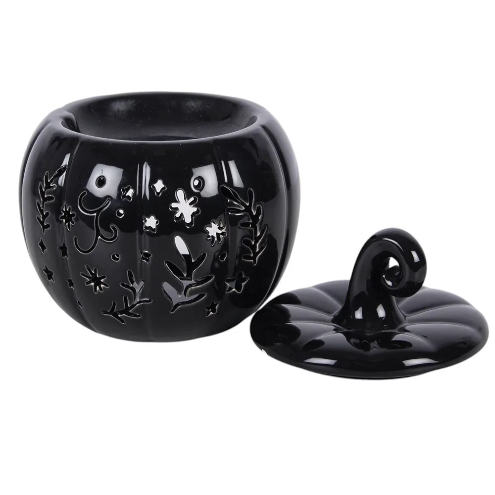 Black Folk Pumpkin Oil Burner and Wax Warmer - Image 3