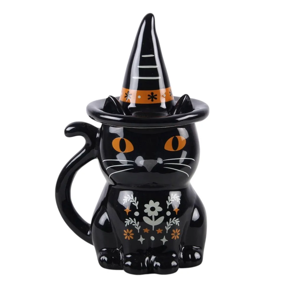 Frightful Folk Black Cat Lidded Mug, photo 2 of 6