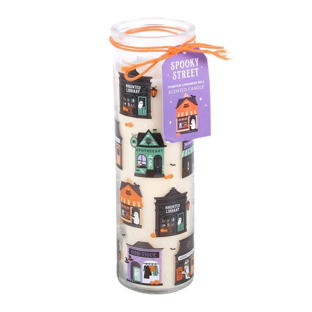 Spooky Street Pumpkin Cinnamon Roll Tube Candle - Image 2