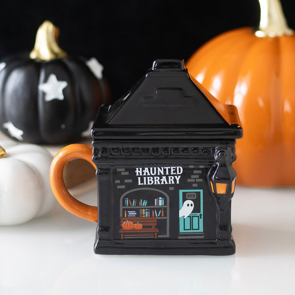 Haunted Library Lidded Mug Haunted Library Lidded Mug