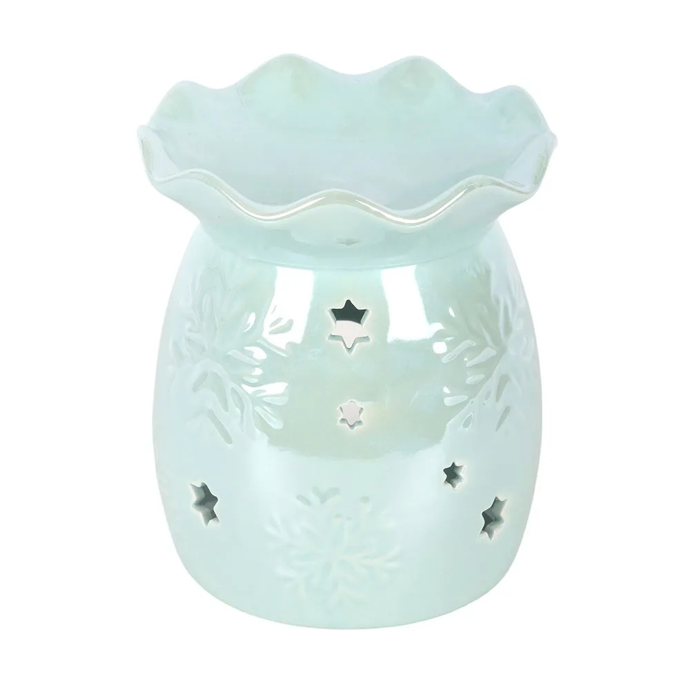Iridescent Blue Snowflake Oil Burner and Wax Warmer, photo 2 of 7