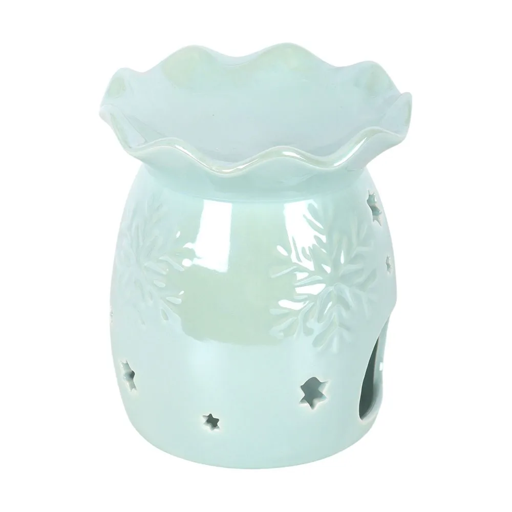 Iridescent Blue Snowflake Oil Burner and Wax Warmer, photo 3 of 7
