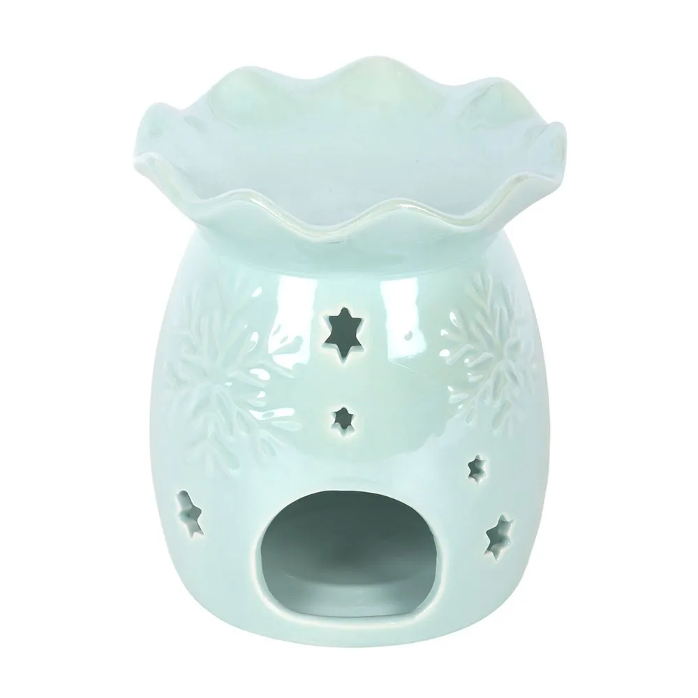 Iridescent Blue Snowflake Oil Burner and Wax Warmer, photo 4 of 7