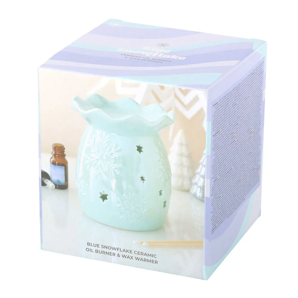 Iridescent Blue Snowflake Oil Burner and Wax Warmer, photo 5 of 7