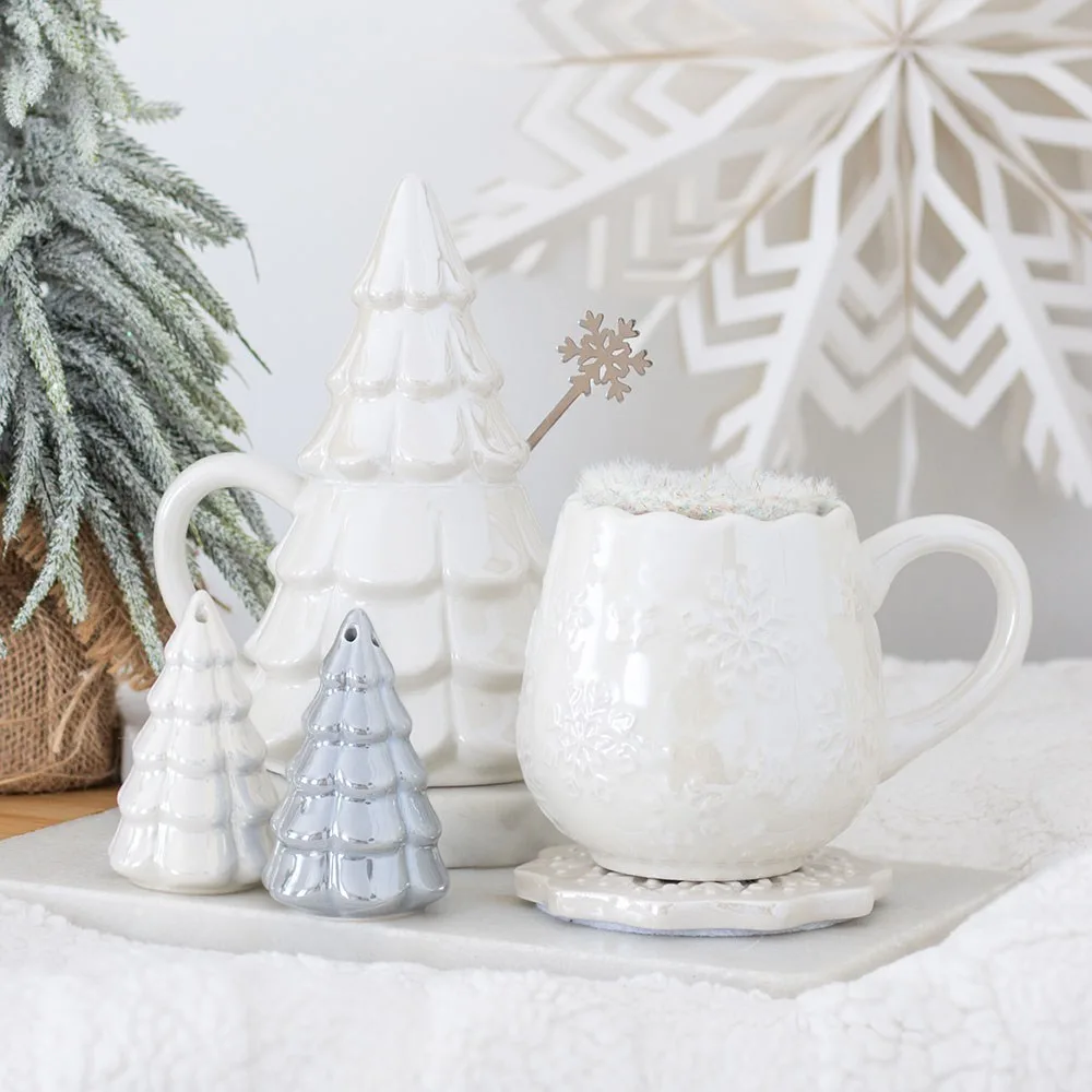 Iridescent Snowflake Mug, Coaster and Socks Set - Image 5