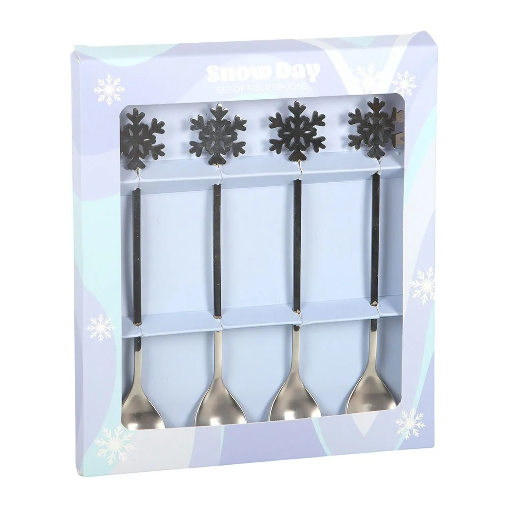 Set of 4 Metal Snowflake Spoons, photo 2 of 4