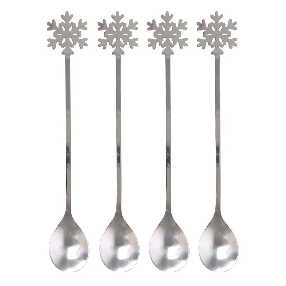 Set of 4 Metal Snowflake Spoons, photo 3 of 4
