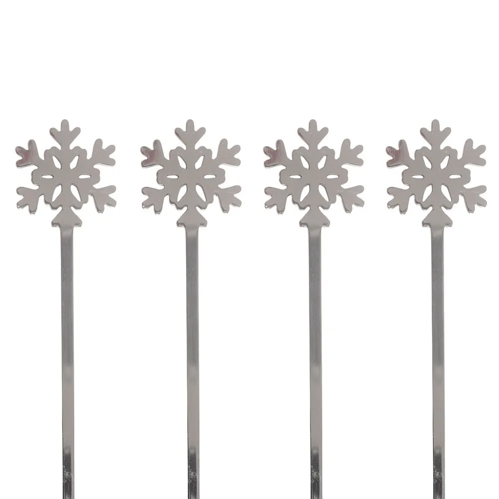 Set of 4 Metal Snowflake Spoons, photo 4 of 4