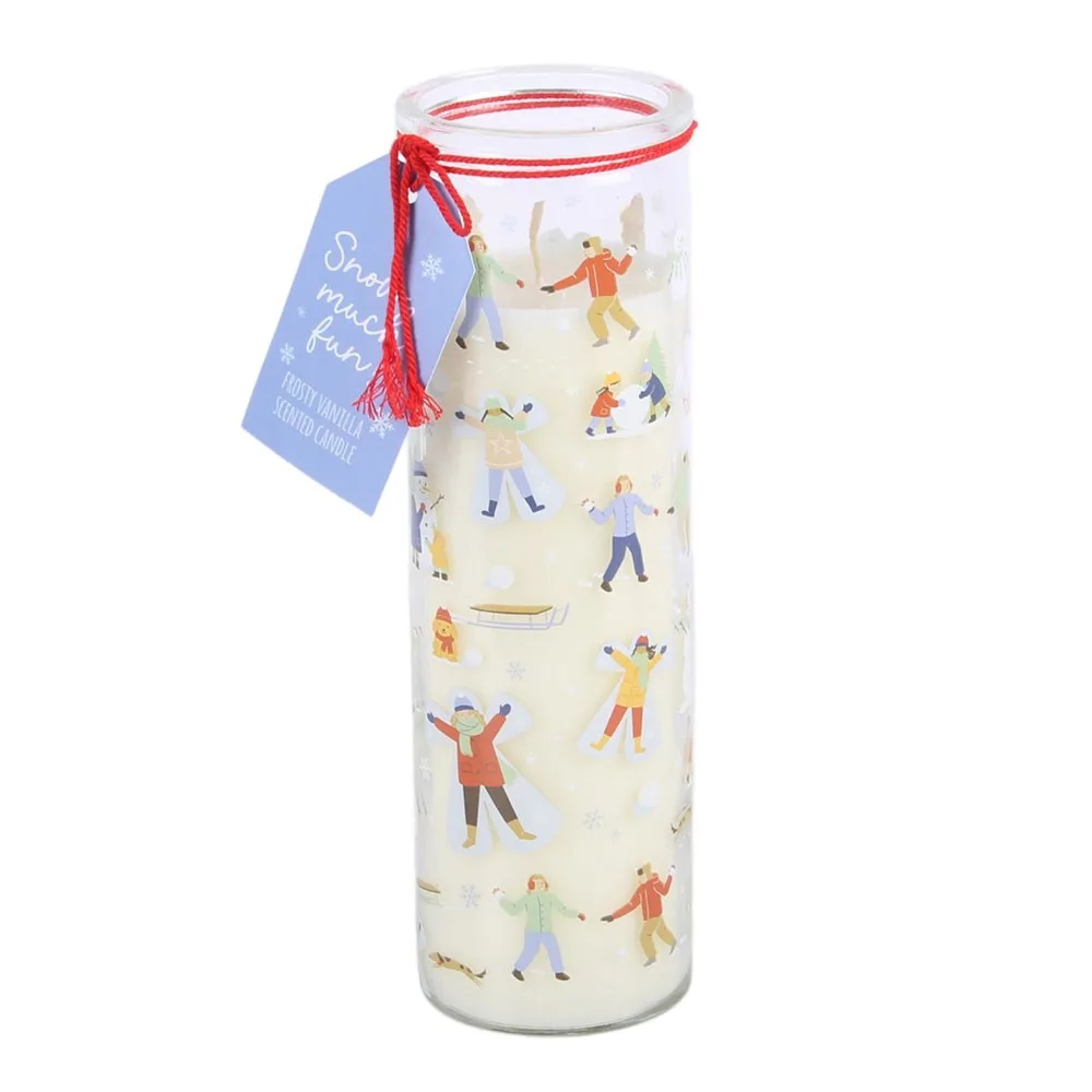 Snow Much Fun Print Frosty Vanilla Tube Candle - Image 2