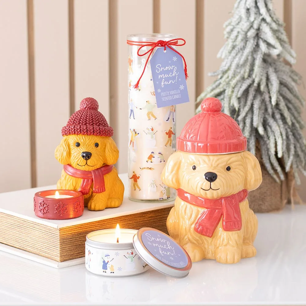 Snow Much Fun Print Frosty Vanilla Tube Candle - Image 5