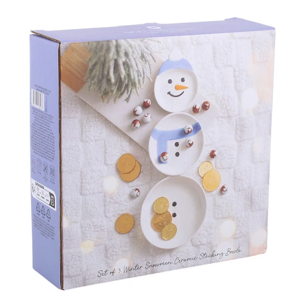 Set of 3 Winter Snowmen Stacking Bowls - Image 5