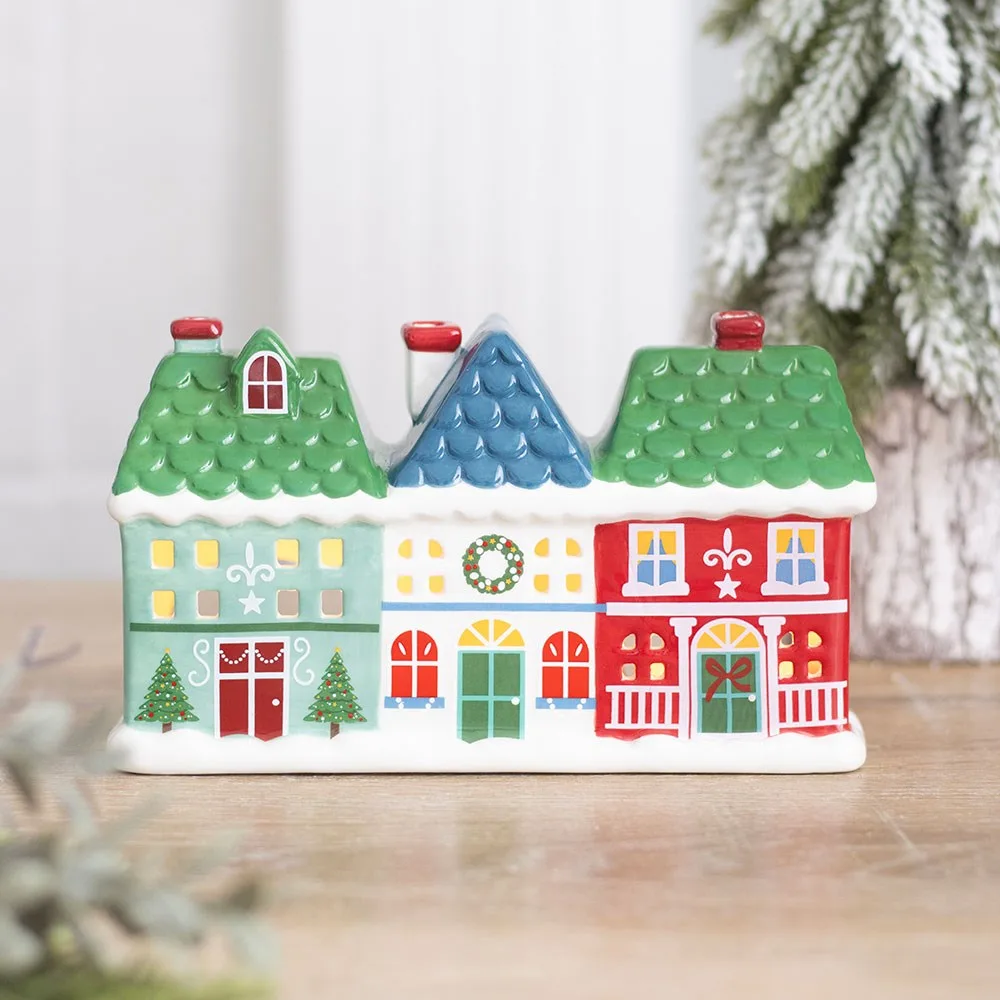 Christmas Street Tealight and Incense Cone Holder Christmas Street Tealight and Incense Cone Holder