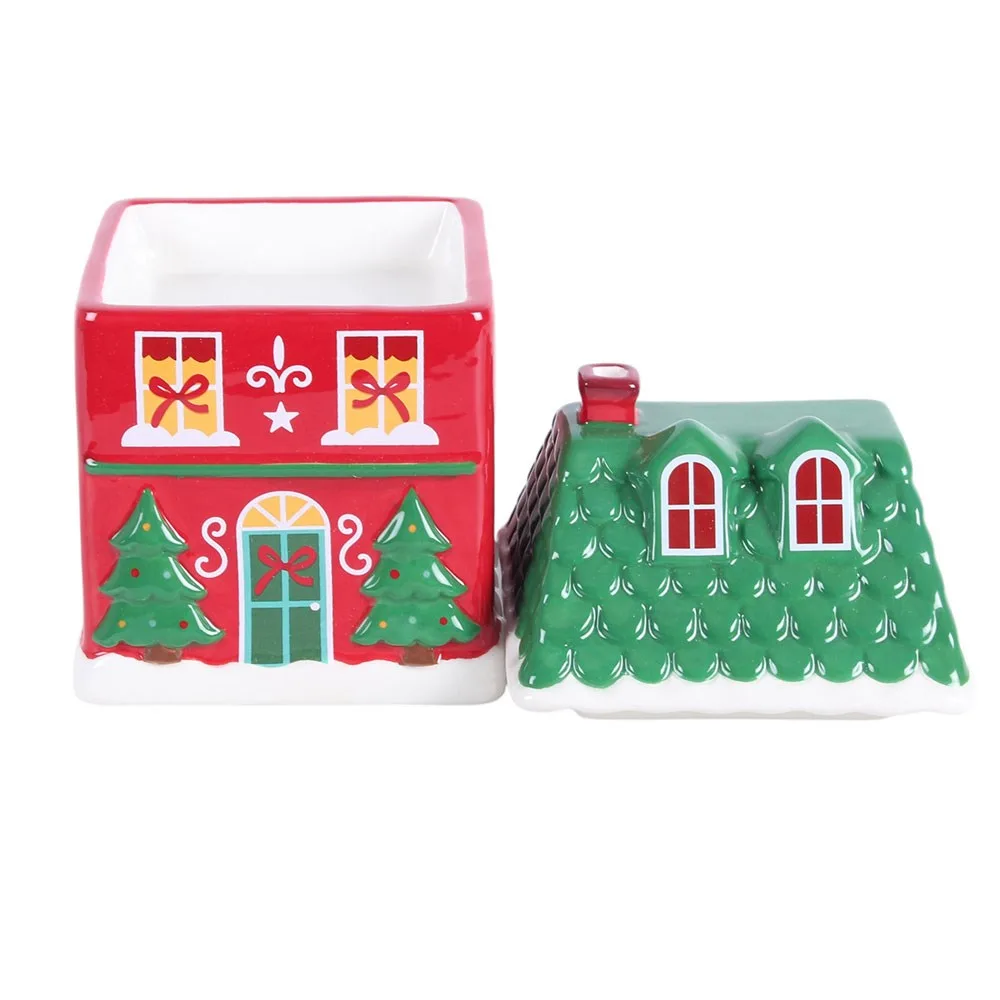 Red Christmas House Oil Burner, photo 3 of 7