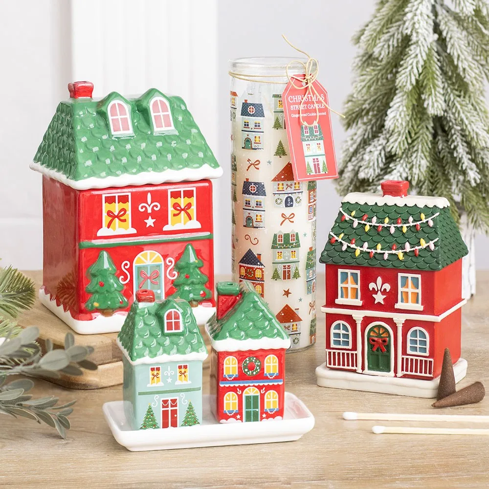 Red Christmas House Oil Burner, photo 7 of 7