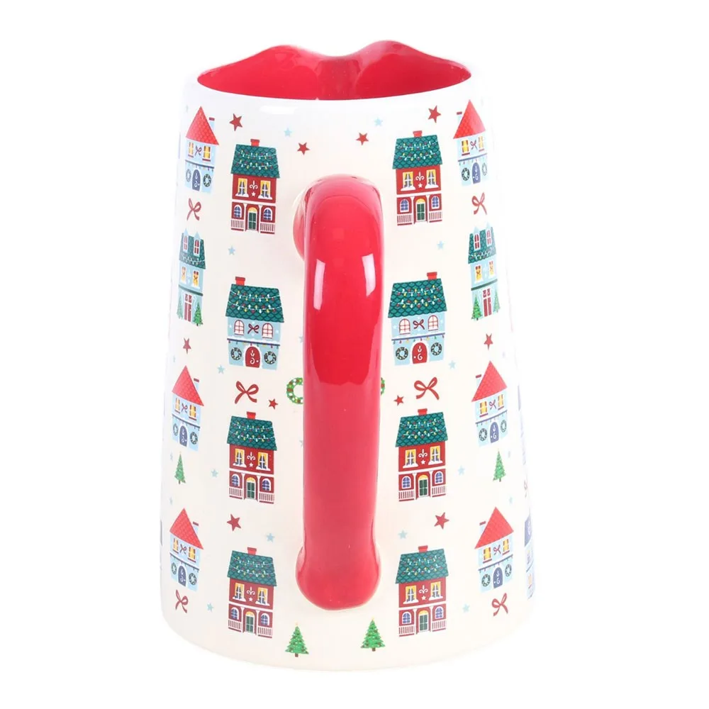 Christmas Street Print Ceramic Flower Jug - Image 3