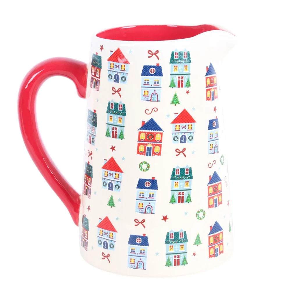 Christmas Street Print Ceramic Flower Jug - Image 4