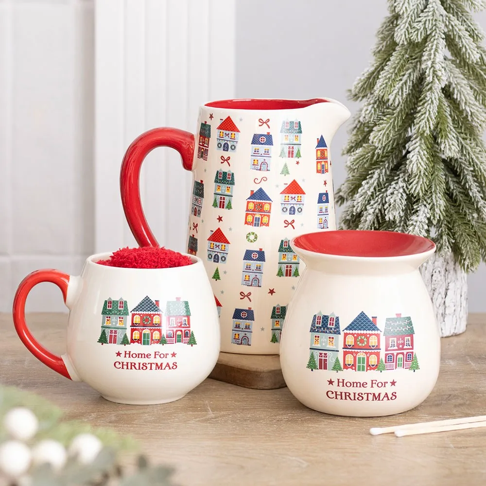 Christmas Street Print Ceramic Flower Jug - Image 6