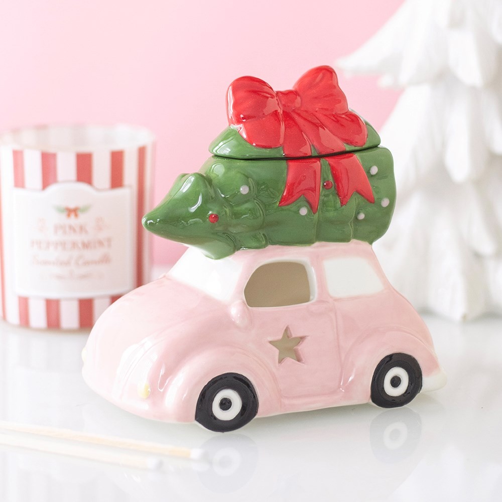 Pink Car with Christmas Tree Oil Burner Pink Car with Christmas Tree Oil Burner