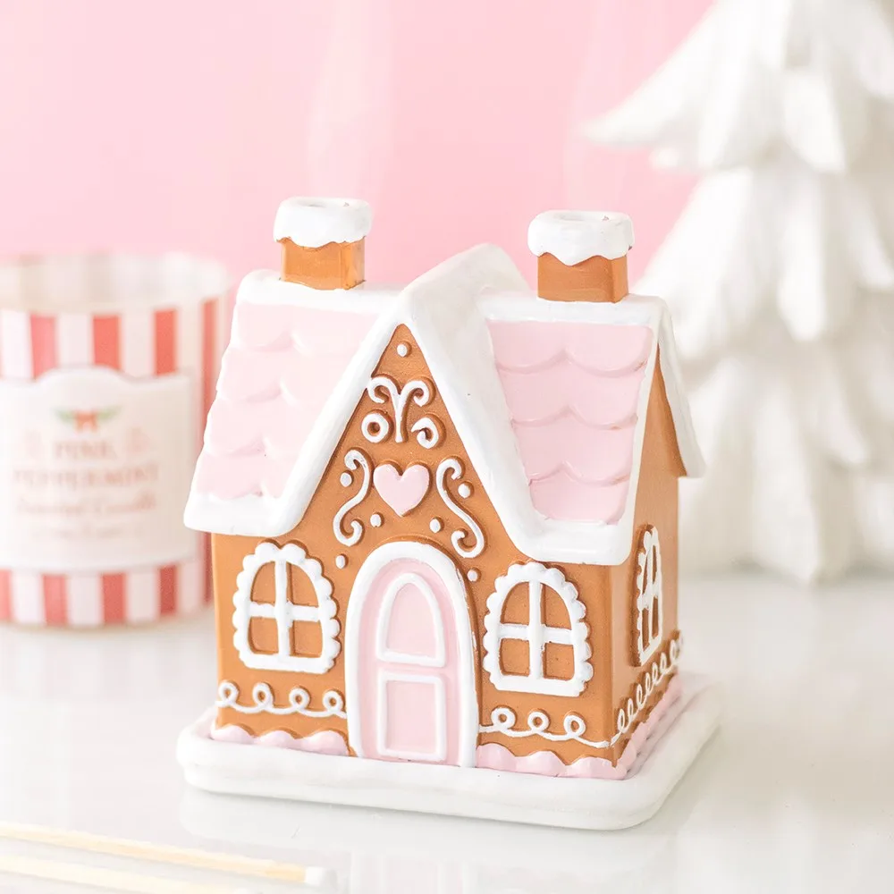 Pink Gingerbread House Incense Cone Burner Pink Gingerbread House Incense Cone Burner