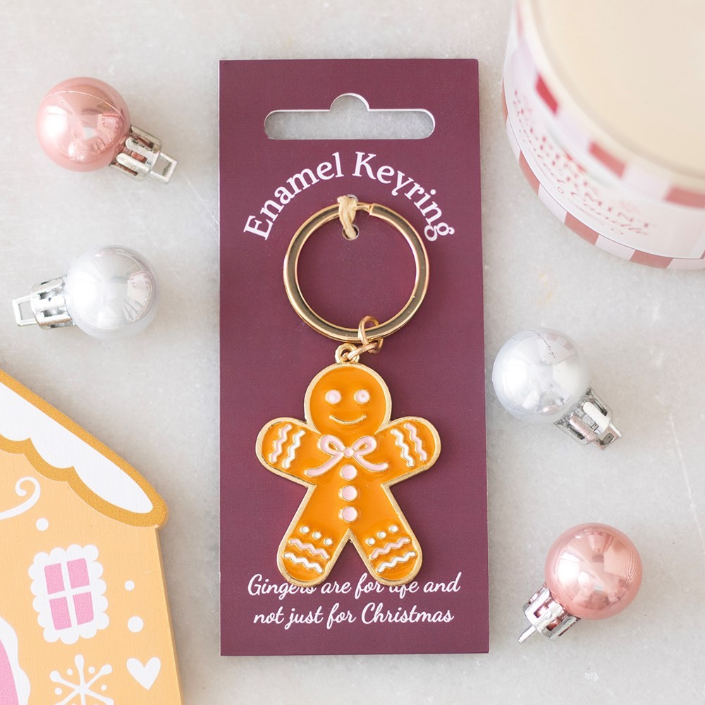 Pink Bow Gingerbread Man Keyring Pink Bow Gingerbread Man Keyring