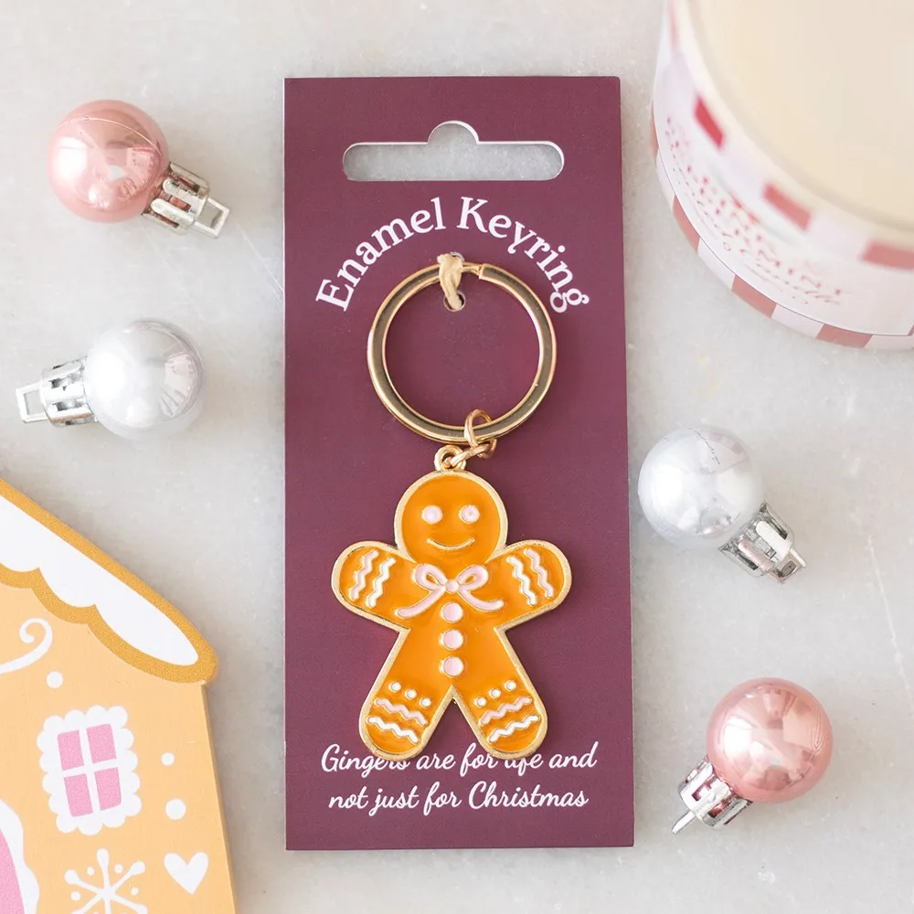 Pink Bow Gingerbread Man Keyring Pink Bow Gingerbread Man Keyring