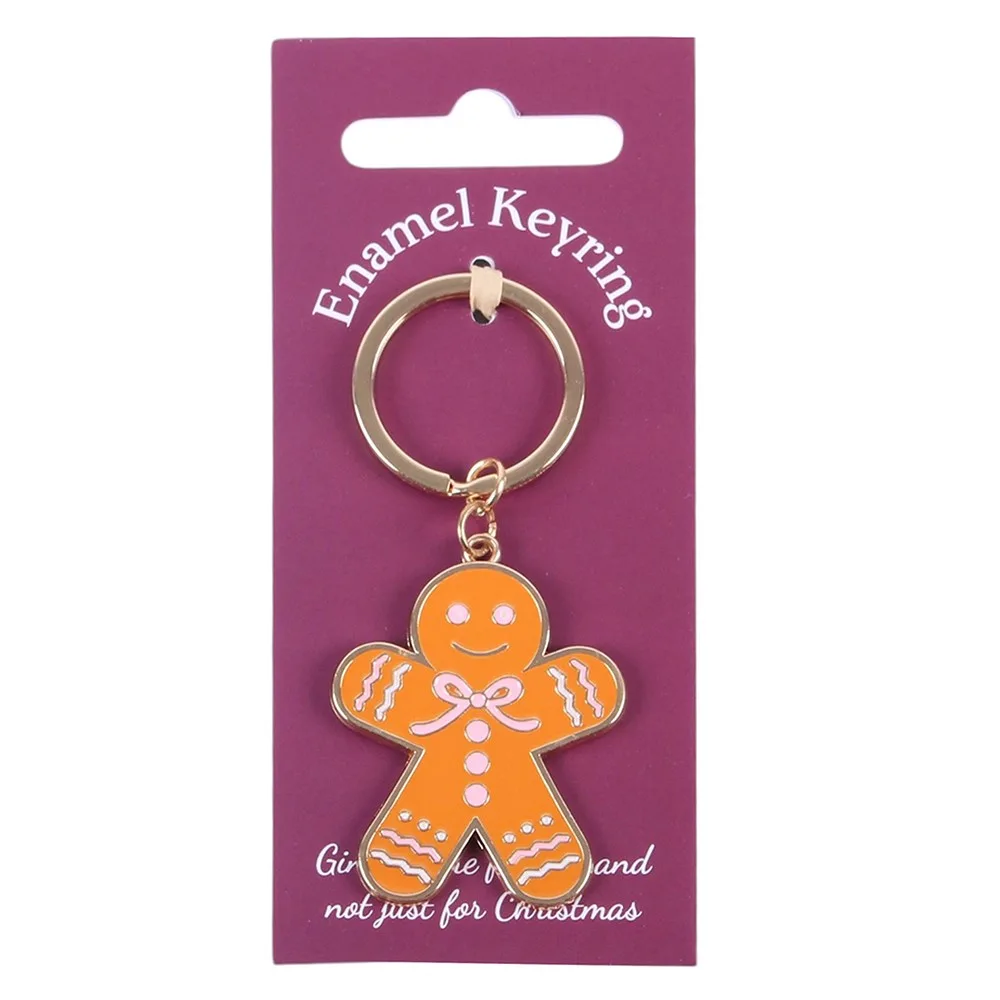 Pink Bow Gingerbread Man Keyring - Image 2