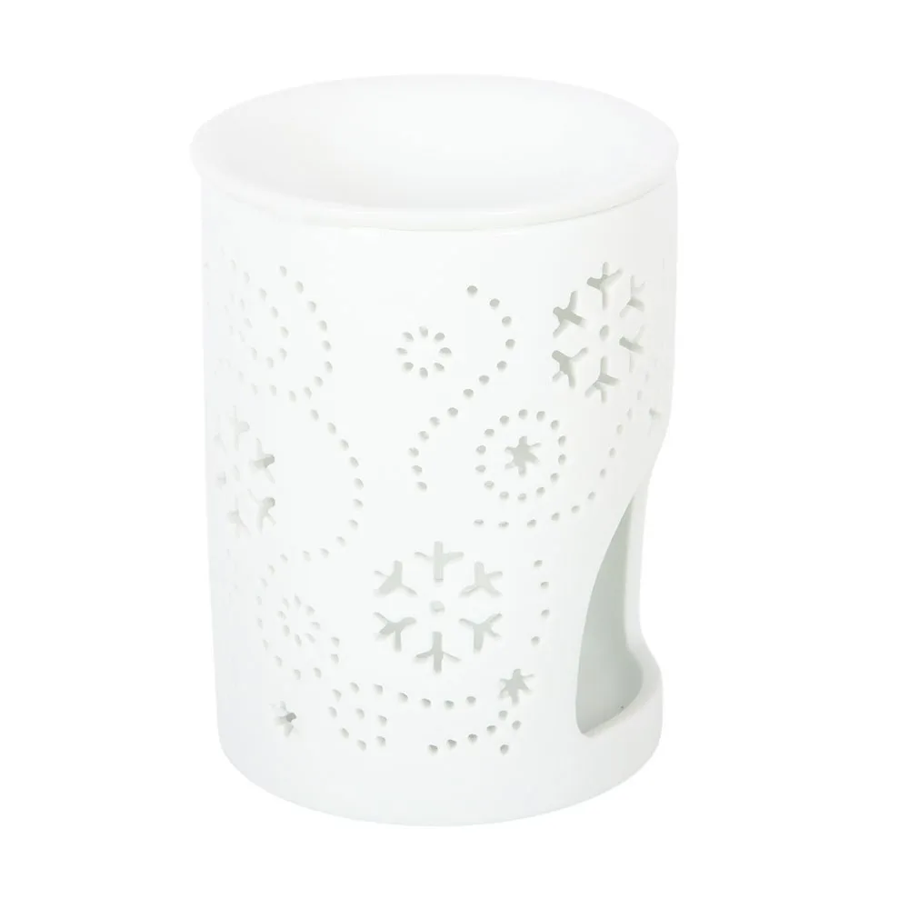 White Snowflake Cut Out Oil Burner and Wax Warmer - Image 3
