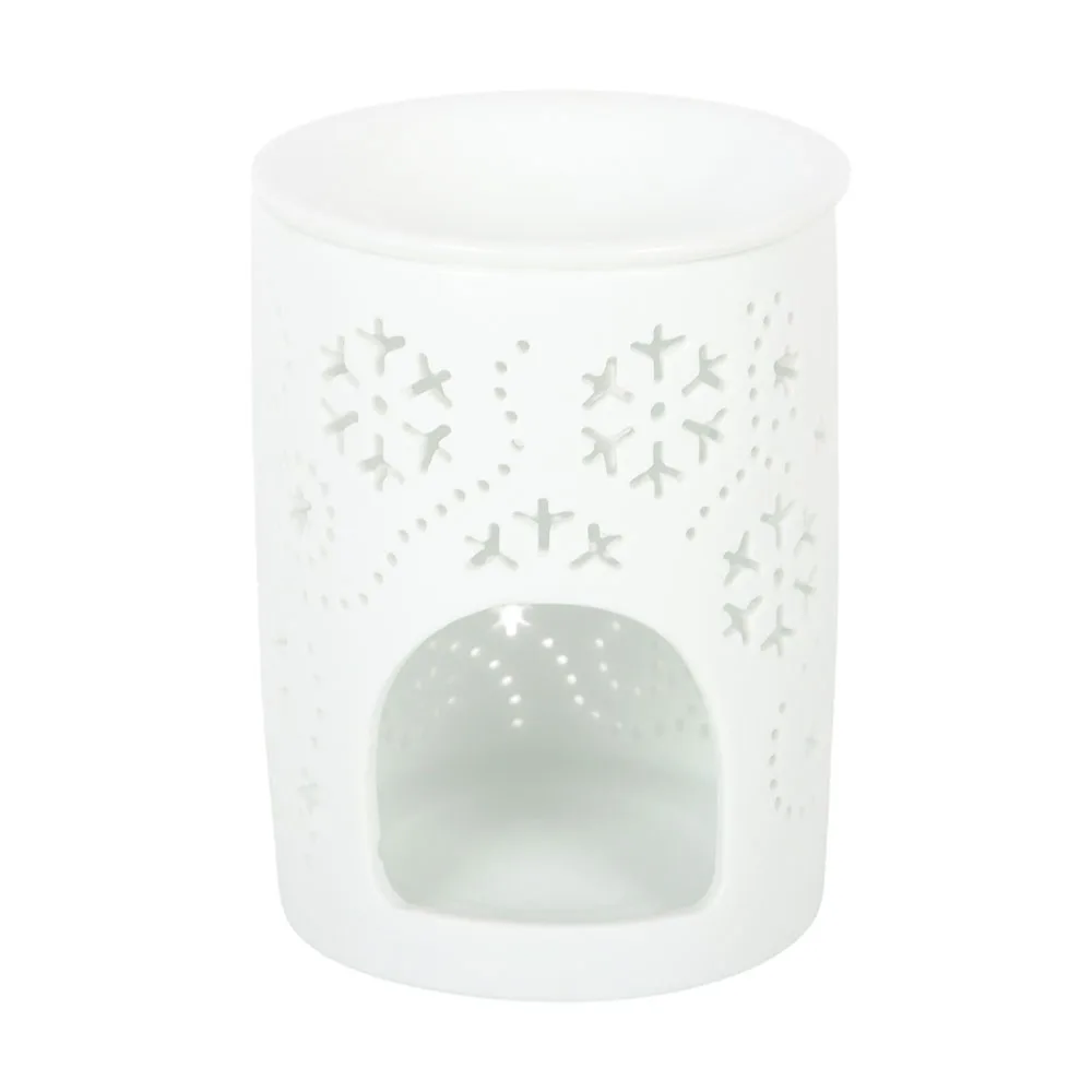 White Snowflake Cut Out Oil Burner and Wax Warmer - Image 4
