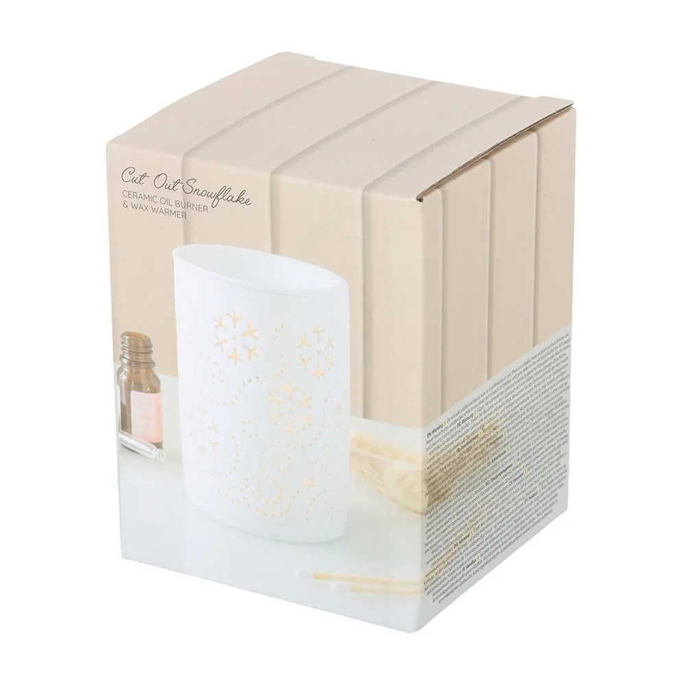 White Snowflake Cut Out Oil Burner and Wax Warmer - Image 5