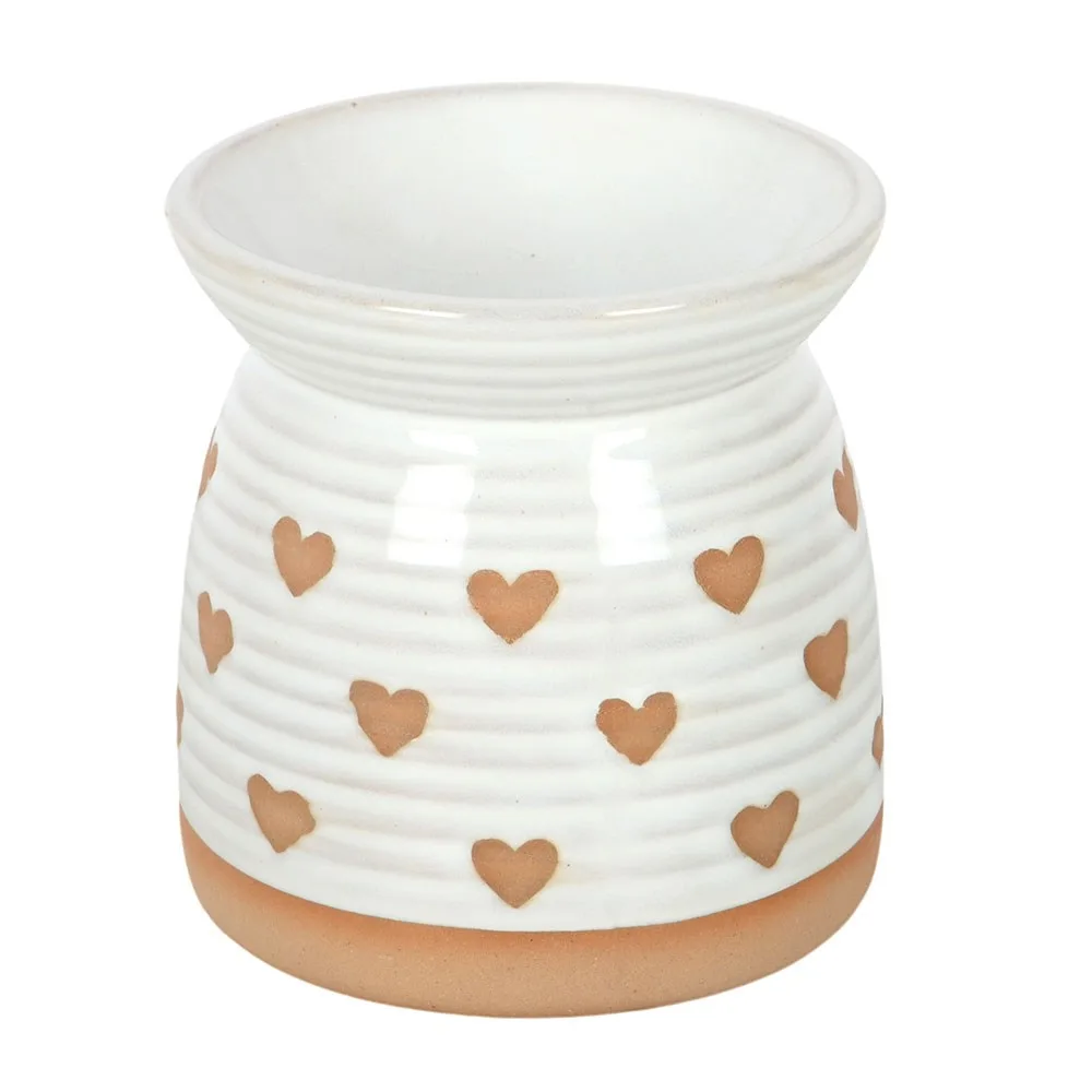Beige Heart Print Oil Burner - Image 2