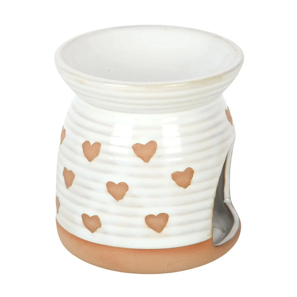 Beige Heart Print Oil Burner - Image 3